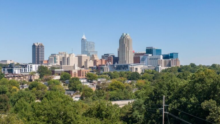 Raleigh North Carolina skyline for business phone system providers in the Raleigh metro area.